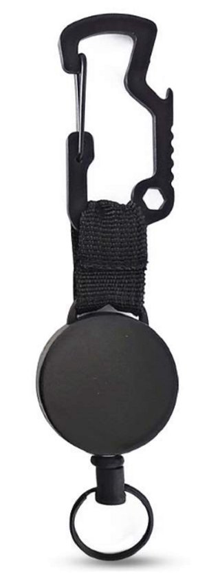Porte-badge - Porte-clés cordon - cordon - décapsuleur - rond noir - packaging I-deLuxe