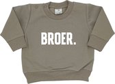 Sweater voor kind - BROER. - Beige - Maat 92 - Big Brother - Ik word grote broer - Familie uitbreiding - Boy - Zwangerschapsaankondiging - Zwanger - Pregnant - Pregnancy announcement