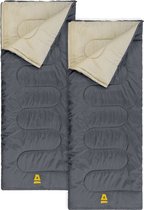 Pack de 2 sacs de couchage Abbey Camp - gris / sable - connectable