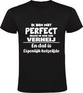 Ik ben niet perfect maar ik ben een Verheij en dat is eigenlijk hetzelfde Heren T-shirt | achternaam | jarig | verjaardag | naam | grappig  | Zwart