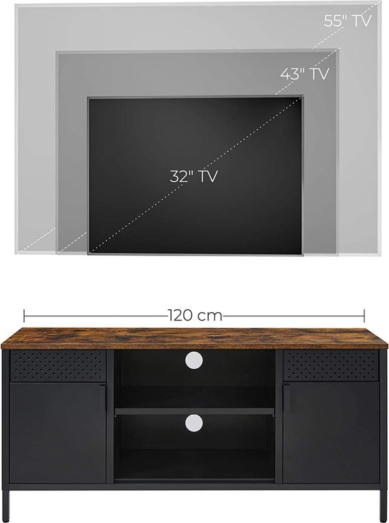 VASAGLE retro lowboard, tv-plank, tv-tafel, tv-meubel in de jaren 50/60