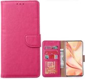 Motorola G9 Plus Hoesje Met Pasjeshouder Bookcase Roze