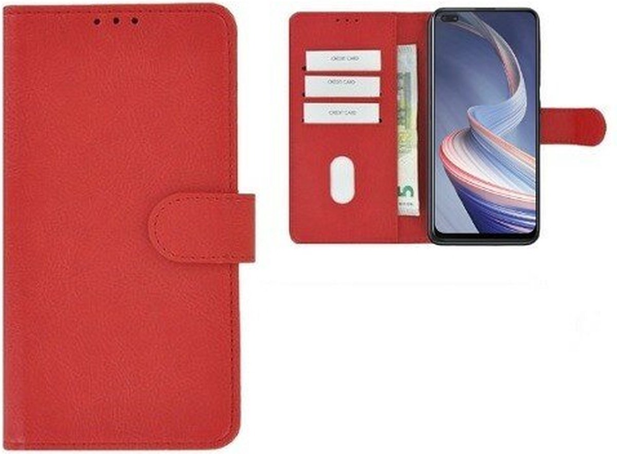 Oppo Reno4 Z 5G Hoesje Met Pasjeshouder Bookcase Rood