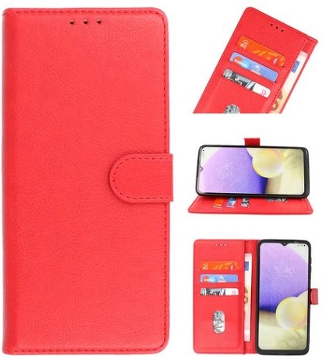 Motorola Moto G60S Hoesje Met Pasjeshouder Bookcase Rood