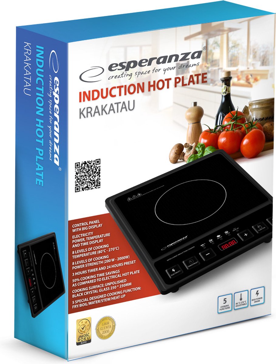 Esperanza EKH011 Krakatau Cuisinière à induction Pose libre