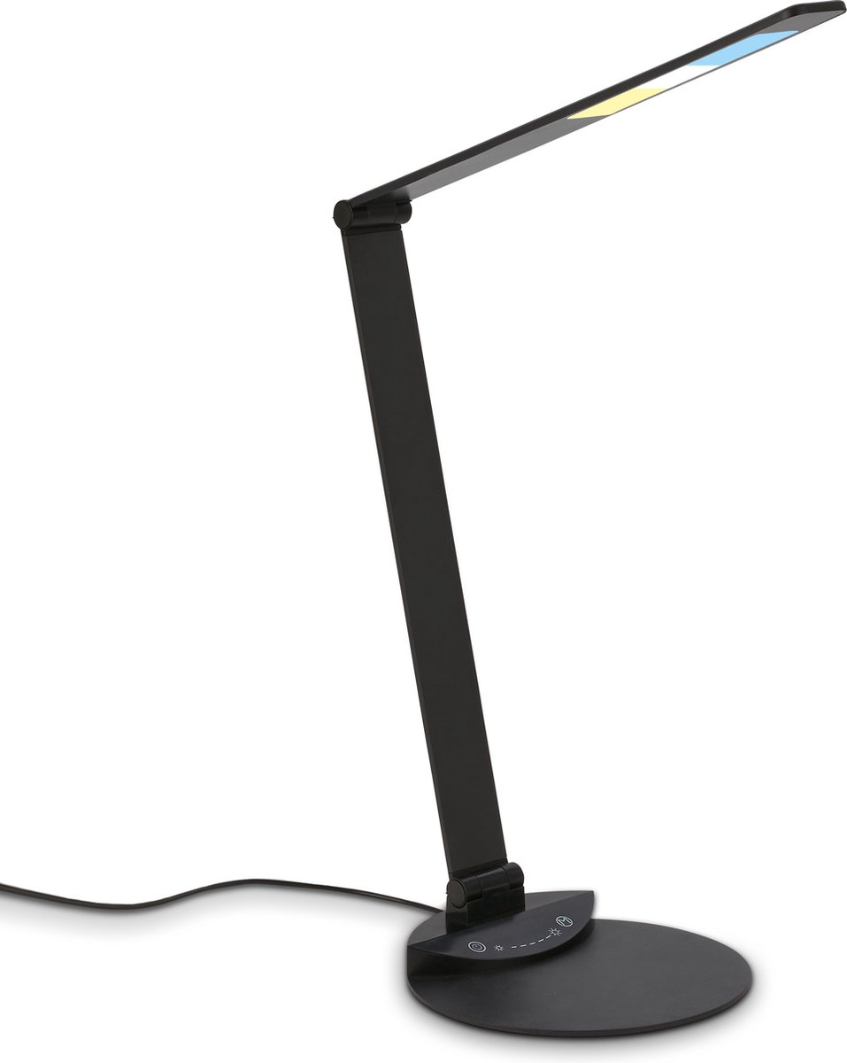 BRILONER - LED tafellamp verstelbaar draaibaar bureaulamp touch kleurtemperatuur instelbaar dimbaar 6W zwart