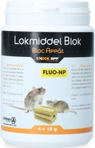 Knock Off Lokmiddel Blok voor Muis & Rat Fluo-NP - Ideaal voor gebruik in allerlei soorten (inloop)vallen/-kooien - Bevat een fluorescerend ingrediënt - Super smakelijke traktatie om muizen en ratten in vallen te lokken - 4 x 15 gram