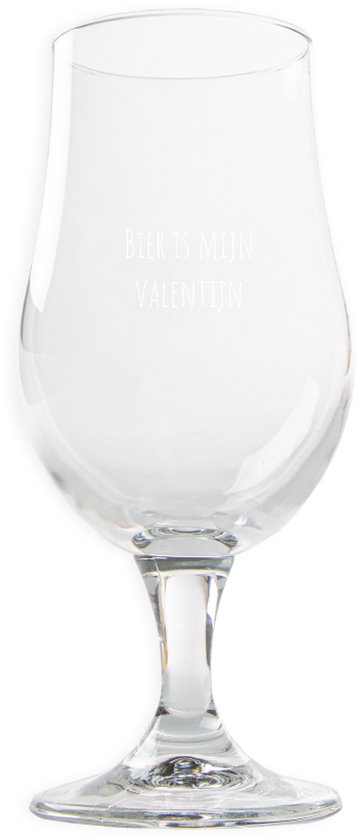 Valentijn bierglazen ''Bier is mijn Valentijn'' SET VAN 2 |Fotofabriek Valentijn cadeautje voor hem / haar | Valentijn cadeau | Valentijn cadeautje man | Liefdes cadeau