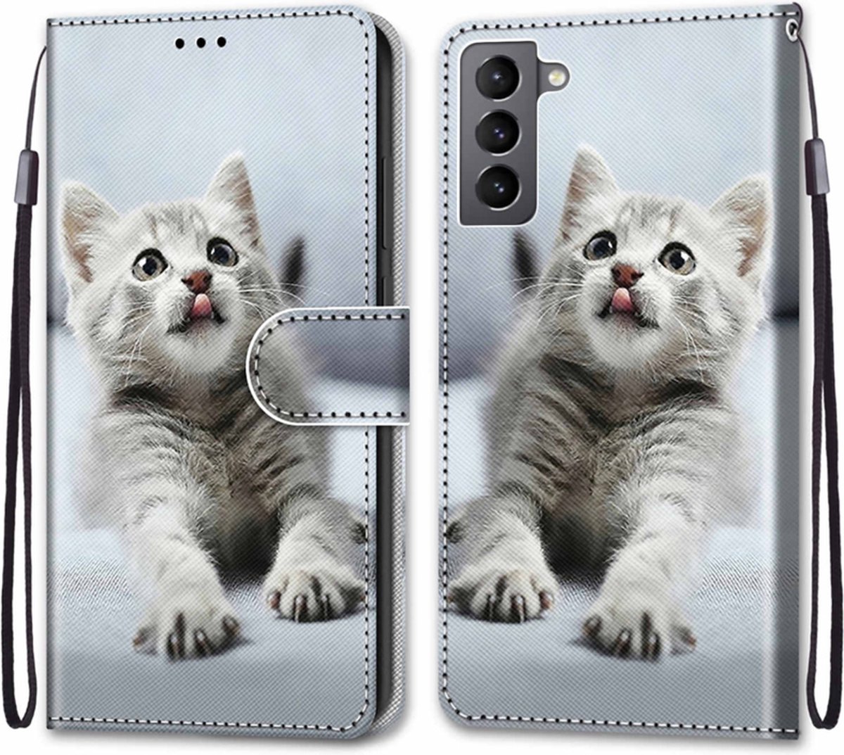 BookCover Hoes Etui voor Samsung Galaxy S22 5G - Lieve Kitten