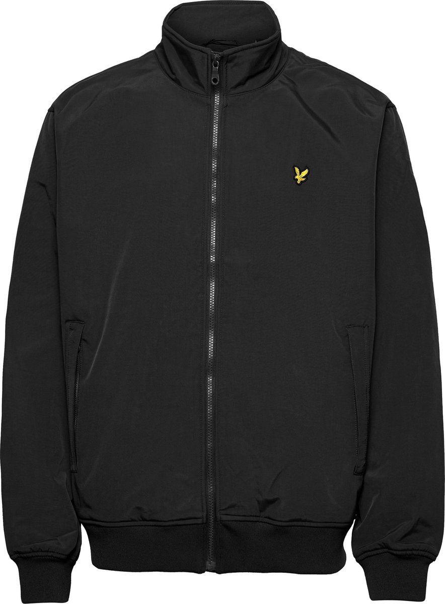 Lyle & Scott Heren Outdoorjas Fleece Lined Funnel Jacket Zwart