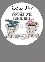 Sinterklaas raamsticker 42 cm- Vergeet ons huisje niet. Sint en piet raamsticker.