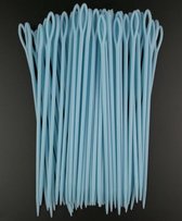 Stopnaalden - set van 20 - Extra Lang - 15 cm - Stopnaald - Wolnaalden - Borduur Hobby Naalden - Blauw - Universele Naalden Set - plastic kleuren naalden- 20 stuks - ixen