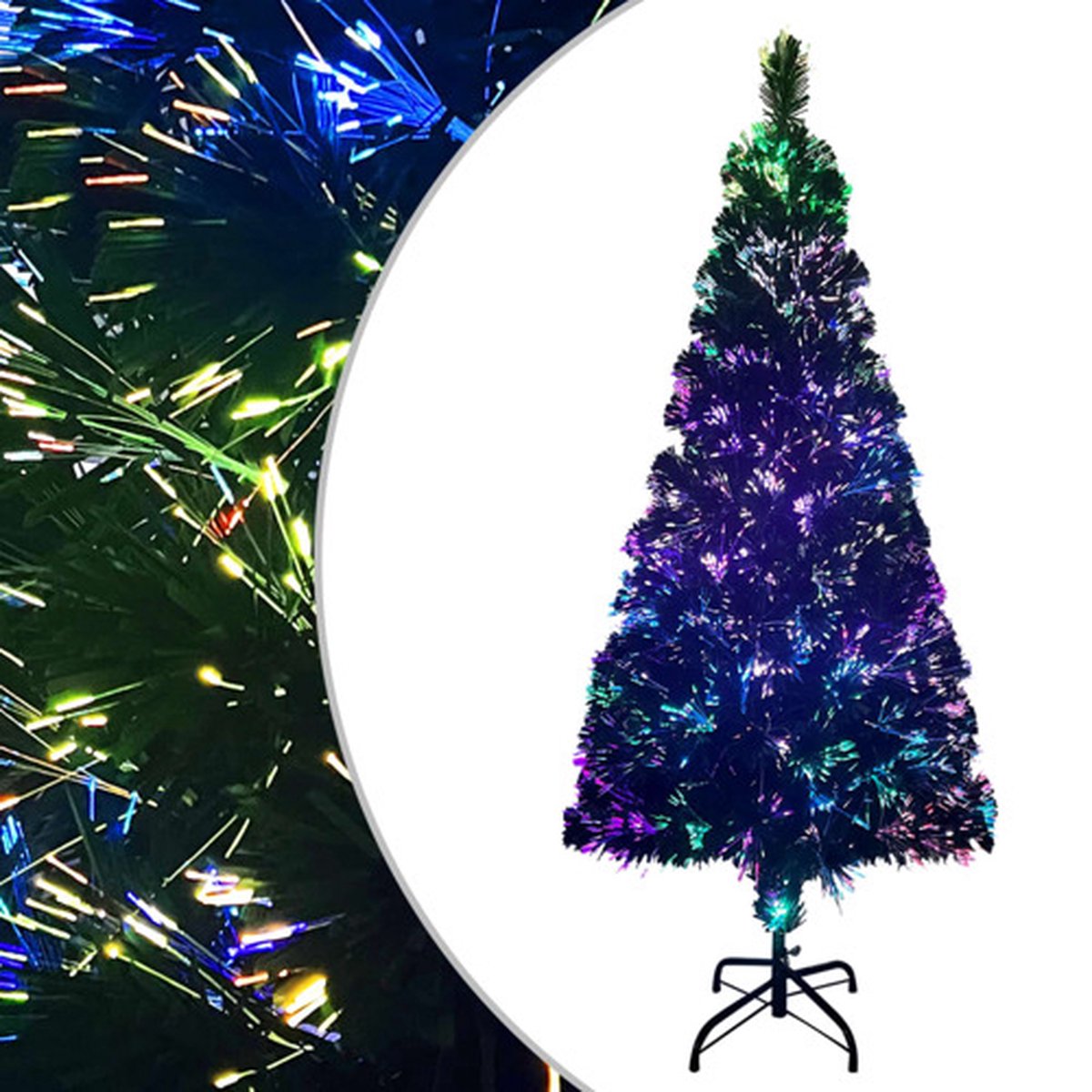 Bol.com vidaXL - Kunstkerstboom - met - standaard - 210 - cm - glasvezel - groen aanbieding