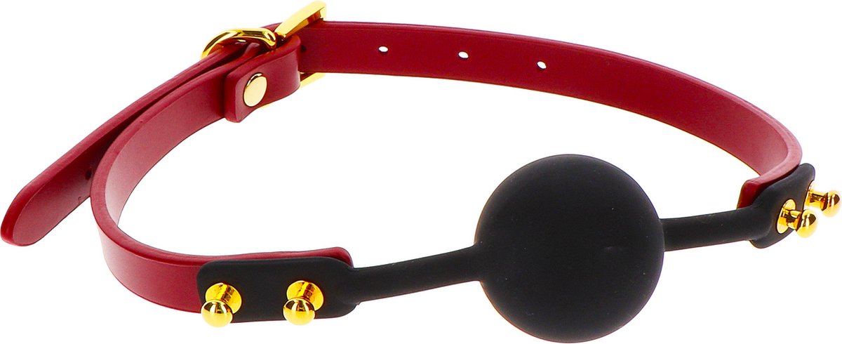 Luxe Ballgag - Siliconen en PU-Leer - Verstelbaar met Gespsluiting - Gag Ball - Gag - Knevel - Mondknevel - Voor BDSM, Bondage en SM