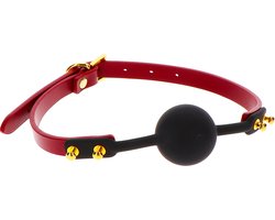 Luxe Ballgag - Siliconen en PU-Leer - Verstelbaar met Gespsluiting - Gag Ball - Gag - Knevel - Mondknevel - Voor BDSM, Bondage en SM