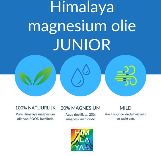 Magnesiumolie JUNIOR van Himalaya Magnesium | Set van 2x 200 ml Magnesium spray | Magnesium olie voor Kinderen - Himalaya Magnesium