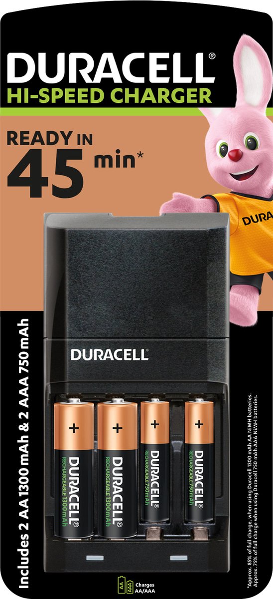 Chargeur de piles Duracell CEF27 + 2xAA + 2xAAA