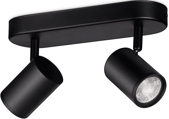 Gr4tec Plafonnier 6 Spots LED Noir, Moderne Luminaire Plafonnier LED Orientable, Éclairage de