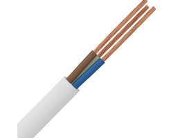 VMVL Kabel - Stroomkabel - 3x2.5mm - 3 Aderig - 10 Meter - H05VV-F - Wit