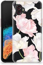 GSM Hoesje Geschikt voor Samsung Galaxy Xcover 6 Pro Back Case TPU Siliconen Hoesje Doorzichtig Mooie Bloemen
