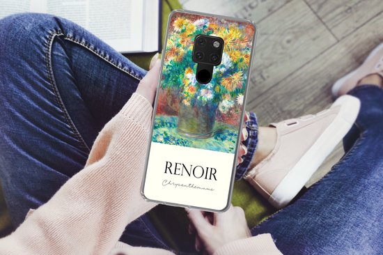 Telefoonhoesje Geschikt voor Huawei P40 Lite hoesje - Renoir - Chrysanthemums - Schilderij - Siliconen Telefoonhoesje Telefoonhoesje