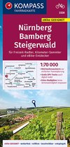 KOMPASS Fahrradkarte 3328 Fietskaart Nürnberg, Bamberg, Steigerwald 1:70.000