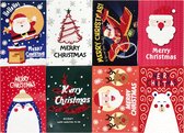 Cards & Crafts 8 Diamond Painting Kerstkaarten - 18x13cm - Christmas kaarten met enveloppen - Diamond painting complete set