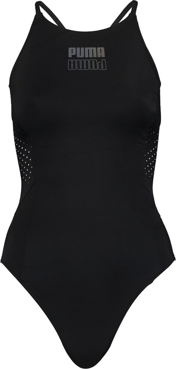 Puma Swim High Neck Swimsuit 1P Zwart