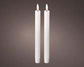 Kaarsen set van 2x stuks Led dinerkaarsen wit 24 cm - Woondecoratie - Elektrische kaarsen