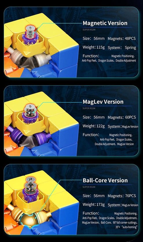Thumbnail van een extra afbeelding van het spel Moyu Super RS3M 3x3 – Maglev