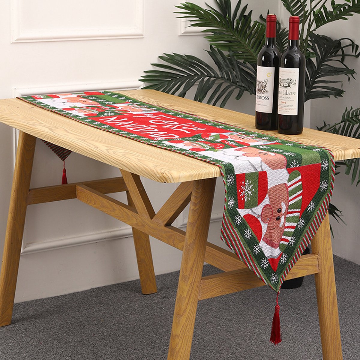 Kerst - Tafelloper/Tablerunner - Tafelkleed - Kerstman - 35 x 176 CM - Kerst tafeldecoratie -