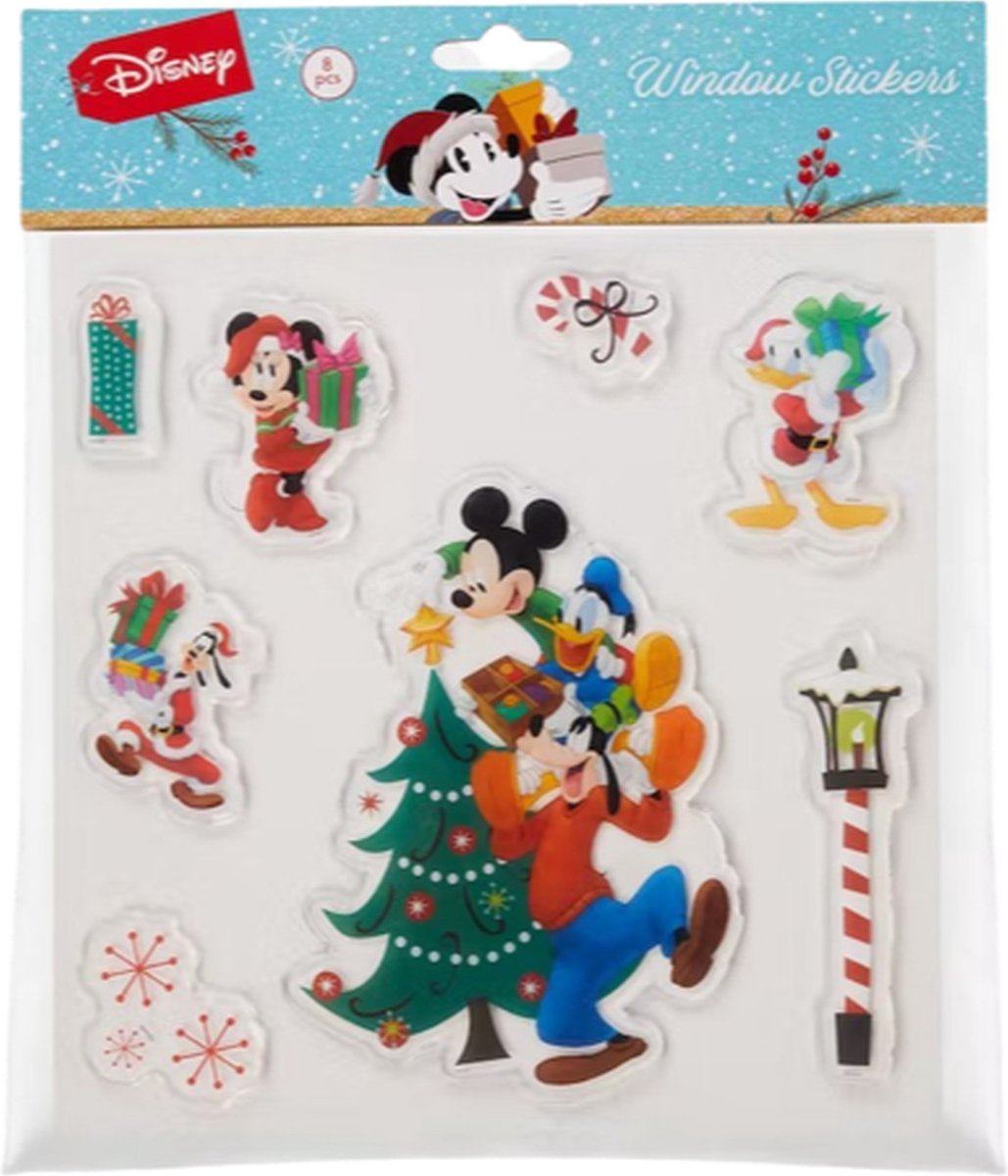 Isolator zacht weer Kerst Mickey Mouse en vriendjes raamstickers - Multicolor - Gel stickers -  8 stickers... | bol.com