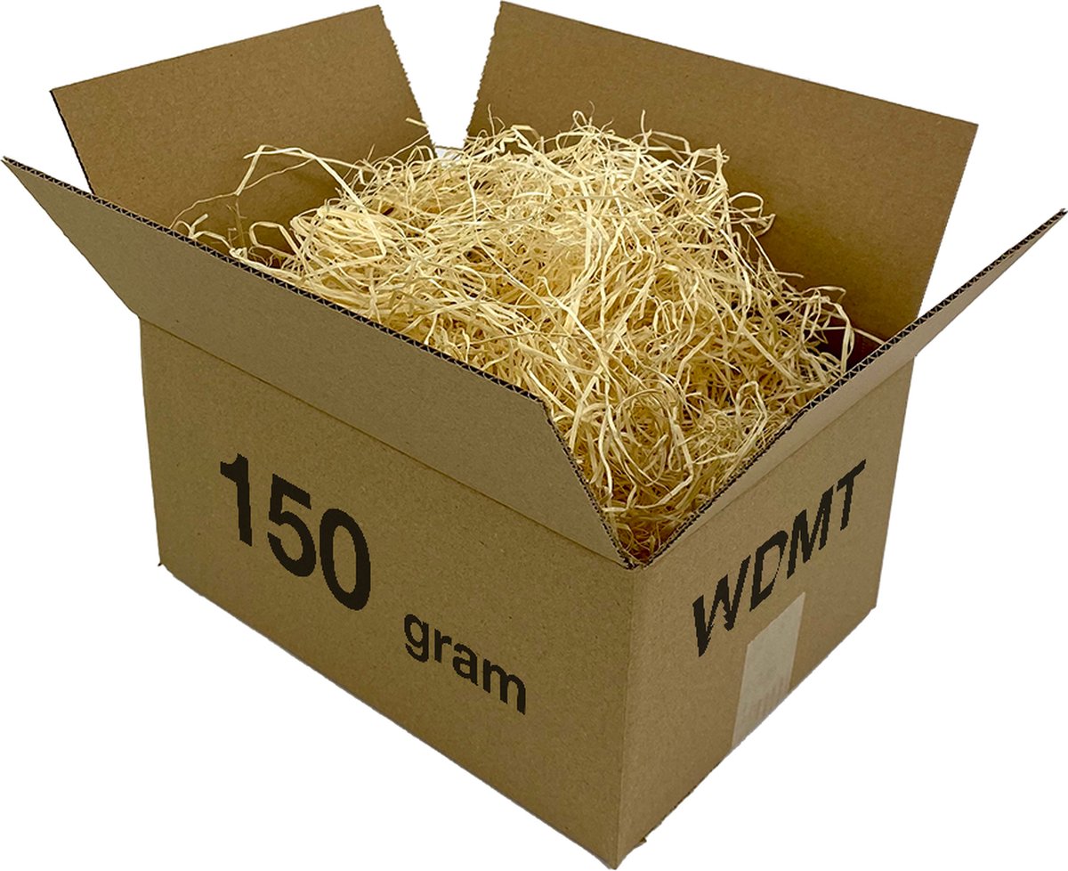 Houtwol opvulmateriaal - 150 gram | Opvulmateriaal voor cadeau | Duurzaam vulmateriaal | Houtwol vulling wijnkist | Bruin