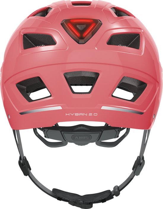 Fietshelm ABUS HYBAN 2.0 living coral M - 52-58 cm - pink - Geschikt voor gebruik op elektrische fietsen - stadsfietsen - 400 g — afbeelding 2