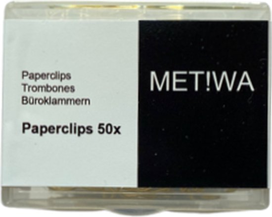 METIWA - 100 Paperclips Druppel Goudkleur - 2,5 cm - Paperclips In Doosje - Paperclip - Paper Clips - METIWA