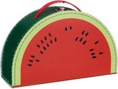 Koffertje - Halfrond - 28 cm - Groen met meloen