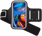 Hoesje Geschikt voor Motorola Moto E32s hardloop armband - Sportband - - zwart