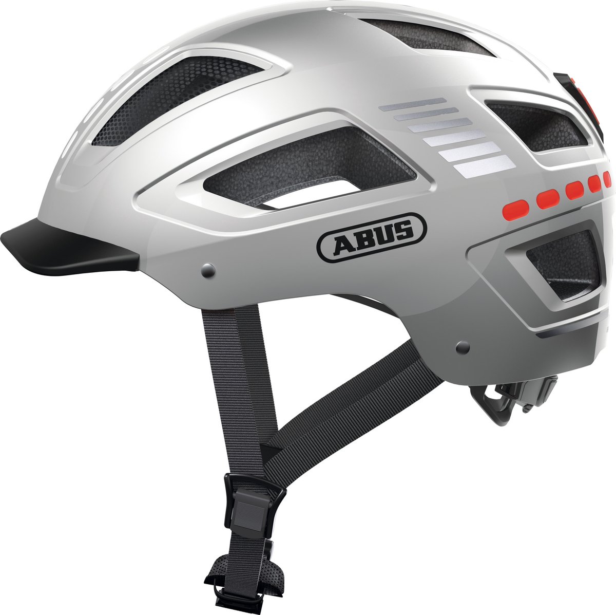 ABUS Hyban 2.0 Signal Fietshelm - Maat  L (56-61 cm) - signalilver