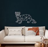 Wanddecoratie |Fret / Ferret  | Metal - Wall Art | Muurdecoratie | Woonkamer | Buiten Decor |Zilver| 75x41cm