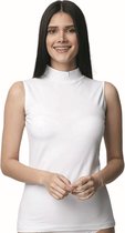 2 pack-Mouwloze Dameshemd Met Col Van Katoen-Onderhemd Dames-Wit-XL