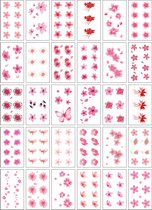Kersenbloesem Neptattoo Nr.1- 30 vellen 165 stuks- Sakura tattoo sticker- Carnaval-Tijdelijke Tatoeages–Tattoo Stickers