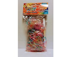foto van Loombandjes Loom Twister Glitter mix 600 bandjes inclusief haakjes en tool
