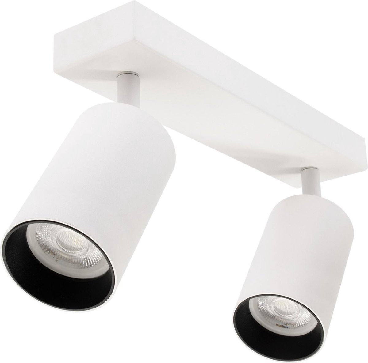 Groenovatie Plafondspot Rond - 2-Lichts - Kantelbaar - GU10 Fitting - Wit/Zwart