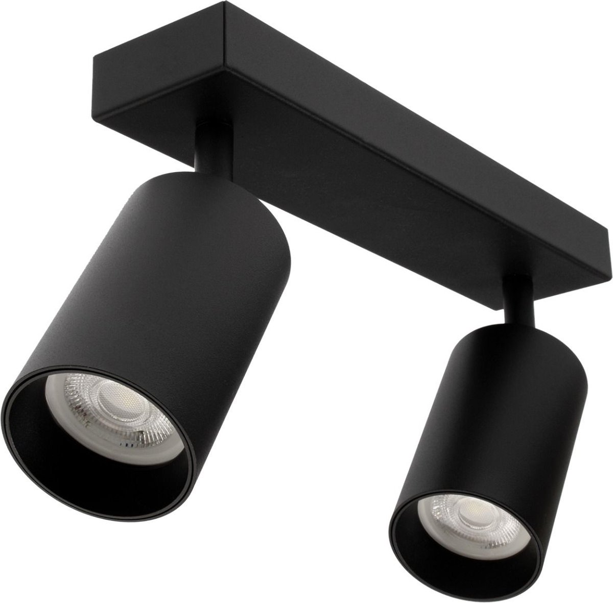 Groenovatie Plafondspot Rond - 2-Lichts - Kantelbaar - GU10 Fitting - Zwart