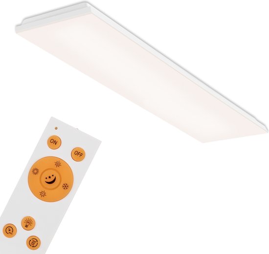 Briloner Leuchten – LED-paneel, LED-plafondlamp dimbaar, frameloos, kleurtemperatuurregeling, incl. afstandsbediening, 38 Watt, 3.800 lumen, wit