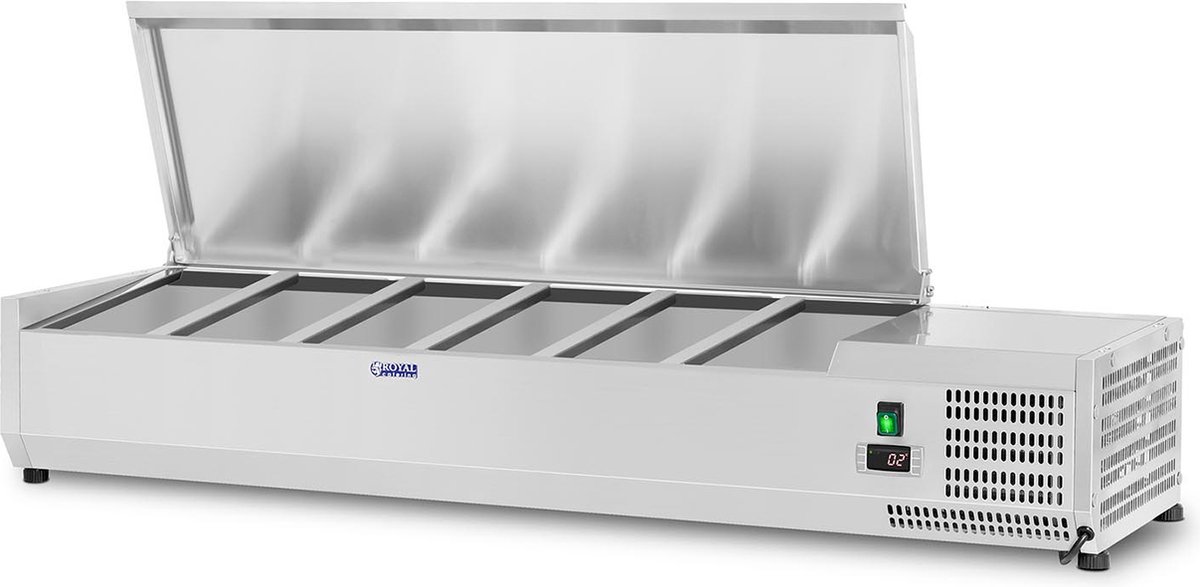 Royal Catering Opzetkoelvitrine - 140 x 39 cm - 5 GN 1/3 containers 10010952