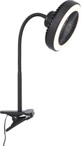 QAZQA dores - Lampe de table LED moderne avec bras flexible - 1 lumière - Ø 17 cm - Zwart - Salon | Chambre à coucher