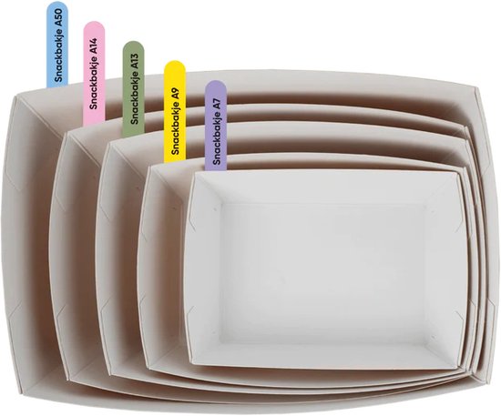 Plateau collation | A7 | Kraft/ Wit | Bio | 400 pièces