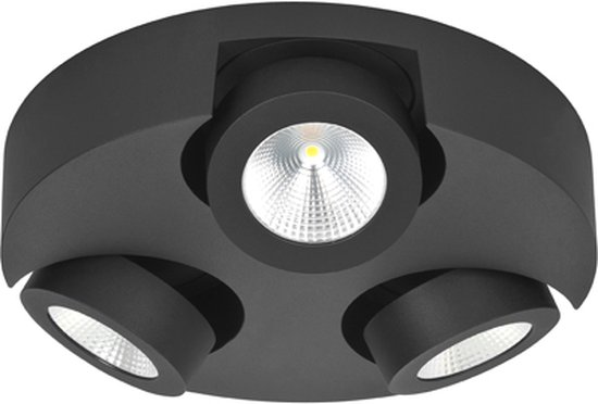 Highlight - Montréal - Plafonnier - LED - 30 x 30 x 6cm - Zwart | bol.com