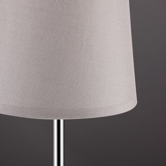 Monzana Lampe de Table 32cm Abat-jour E14 Métal Chrome Veilleuse Lampe de Bureau Taupe